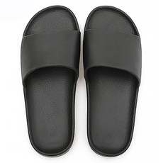 彩色柔軟簡約浴室拖鞋, 黑色, 1個