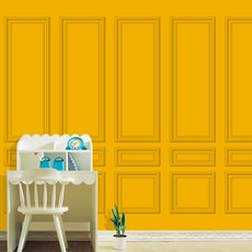 만능 뮤럴 점착 벽지 웨인스콧CC 6p, 옐로우