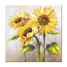 三朵向日葵油畫畫框 壁掛裝飾品, A款(33JC03)