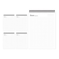 theopenhouse A5 上翻式方格筆記本 6mm 23-6140, 單一顏色, 5個