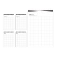 theopenhouse A5 公釐上翻格線筆記本 10mm 23-6140, 單一顏色, 5個