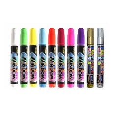 CKS 新雪克 玻璃彩繪麥克筆組 S號, 10 種顏色, 1套