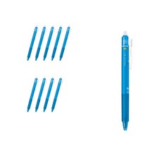 百樂 Frixion Ball Knock 按鍵魔擦筆 0.5mm LFBK-23EF-ME, 淺藍色, 10個