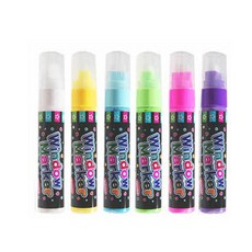 大容量玻璃彩繪白板筆 L 6色組, 白色、粉色、黃色、綠色、紫色、天藍色, 1套