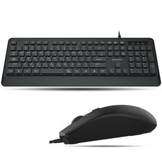 PHILIPS 飛利浦 辦公有線鍵盤 C274 + 鼠標 SPT6274 套裝, 鍵盤(C274)+滑鼠(SPT6274), 混色, 一般型