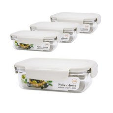 Myliv at Home無雙酚A保鮮盒, 4個, 保鮮盒 400ml