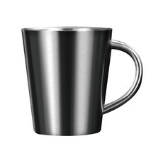 不鏽鋼馬克杯 300ml, 銀色, 1個