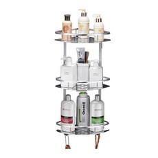 鋁製浴室擱板轉角型 3步, 單色, 1套