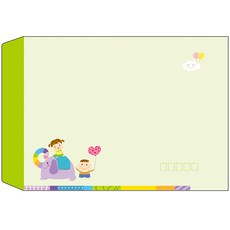 Kaggum Uniart 彩色信封L NO388大象淺綠, 象青土豆（NO.388）