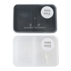 PP耐熱容器 2格 透明 20個+黑色 20個+手作貼紙 白色 40個, 1套