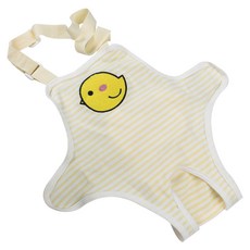 I Luv Pet 條紋可愛貼片背帶狗狗禮貌褲 黃色小雞, 小型, 1入, 1個