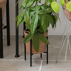 Decocomani鐵製支架H型花盆架, 黑色的