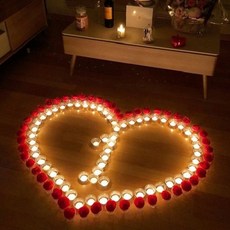 求婚活動 LED 燭光 + 人造玫瑰花套組, 基本套組