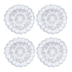 happytool 小花瓣杯墊 4入, 白色, 4個