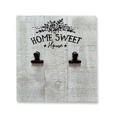 데코코마니 빈티지 데코 우드 포토 장식, 화이트