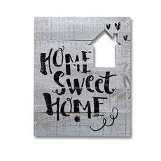 데코코마니 빈티지 데코 우드 장식 HOME, 화이트