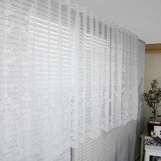 Nasan 蕾絲遮光窗簾 K931-2, 白色的