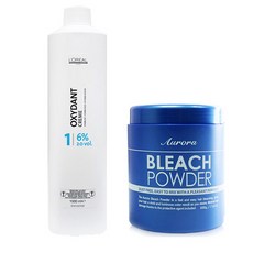 L'OREAL PROFESSIONNEL 巴黎萊雅PRO Power Highlight Breach漂染粉 500g + Loreal Oxydant Creme 6% 20Vol氧化劑 1000ml, 1組