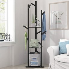 가팡 원목 인테리어 옷걸이, 블랙