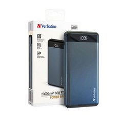 버바팀 PD60W PPS 20000mAh 보조배터리, PW-256A, 블루
