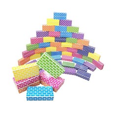 彩虹紙磚積木 中型 50入, 混合色, 1個