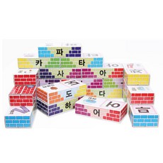 韓文學習紙積木 中型 50入, 混色