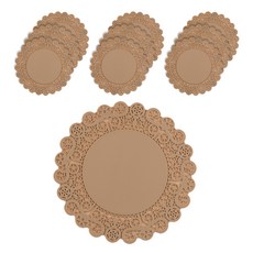 Flaito 矽膠蕾絲杯墊, 淺褐色, 10入