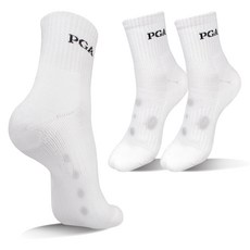 PGA TOUR 男士防滑墊中筒壓力高爾夫襪 PGAM-01, 白色