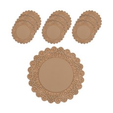 플라이토 실리콘 레이스 컵받침 10p, 연브라운, 10개