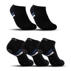 PGA TOUR 男款防滑氣墊高爾夫短襪 PGAM-03 5雙, 黑色的