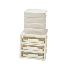 cimelax 抽屜式保鮮盒收納架 白色+托盤 3入+冰箱保鮮盒 L號 4入+M號 4入+S號 4入, 1套