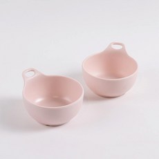 Chillin 美耐皿把手碗, 粉紅色, 2個