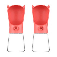 블럭마트 드라큘라 휴대용 강아지물병 350ml, 레드, 2개