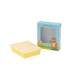 글라스락 베이비 칸칸이 이유식 실리콘 큐브 60ml x 6구, 옐로우, 1개