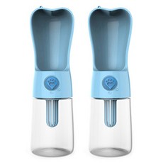 블럭마트 간편 휴대용 강아지물병 250ml, 블루, 2개