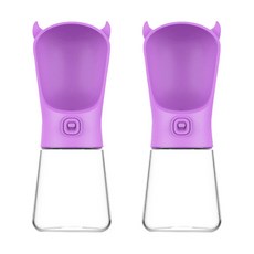블럭마트 드라큘라 휴대용 강아지물병 350ml, 퍼플, 2개