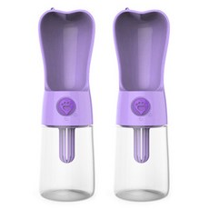 블럭마트 간편 휴대용 강아지물병 250ml, 퍼플, 2개