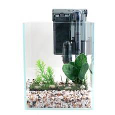 LEECOM Oldiaman 20 高立方玻璃蓋魚缸+人造裝飾套組, 混合顏色