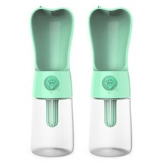 블럭마트 간편 휴대용 강아지물병 250ml, 그린, 2개