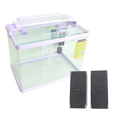 LEECOM 一體式魚缸 XE-460+補充過濾芯 SC40 2入, 魚缸（白色）、過濾器（單色）