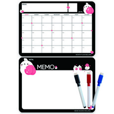 Molangi 多用途磁性記事板月度計劃器+記事板+磁性記事筆3色套裝, 橡膠磁鐵