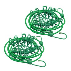 KONG Klivinghome 戶外夾式彈性繩曬衣繩 綠色, 2個