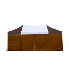 홍캐노피 스틸 접이식 행사용 캐노피천막 민자벽면 32mm x 3 x 3 m, 백색(중앙) + 브라운, 1개