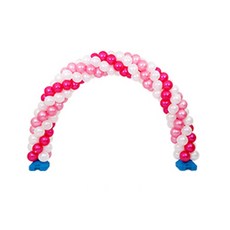 製作氣球拱門 僅氣球 粉色螺旋 珠光白 76p + 珠光淺粉 38p + 珠光紫紅 38p 套組, 混合色, 1套