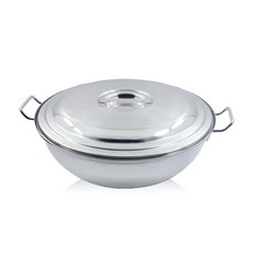 Keukdong Stainless Steel IH感應雙耳不鏽鋼湯鍋+鍋蓋, 銀色, 50cm