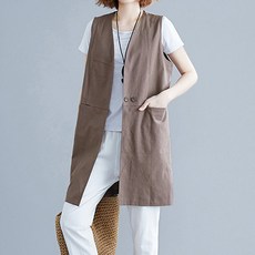 Lemon Soul Pocky 日常棉麻開襟長版背心