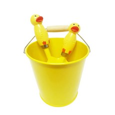 해피툴즈 캐릭터 버켓 + 모종삽 + 레이크 모래놀이, 오리, 1개