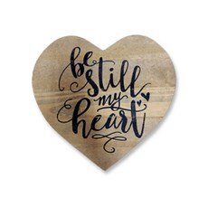 빈티지 데코 스탠실 하트우드 장식, 네추럴