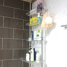 ENEX 立柱式浴室4層置物架, 單色, 1個