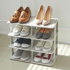 CASAMARU 堆疊式開放鞋架, 灰色, 1組